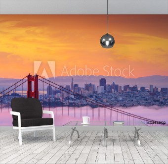 Picture of Early morning low fog at Golden Gate Bridge